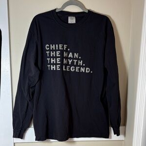 Comfort Colors Legendary Black Long Sleeve Graphic Tee